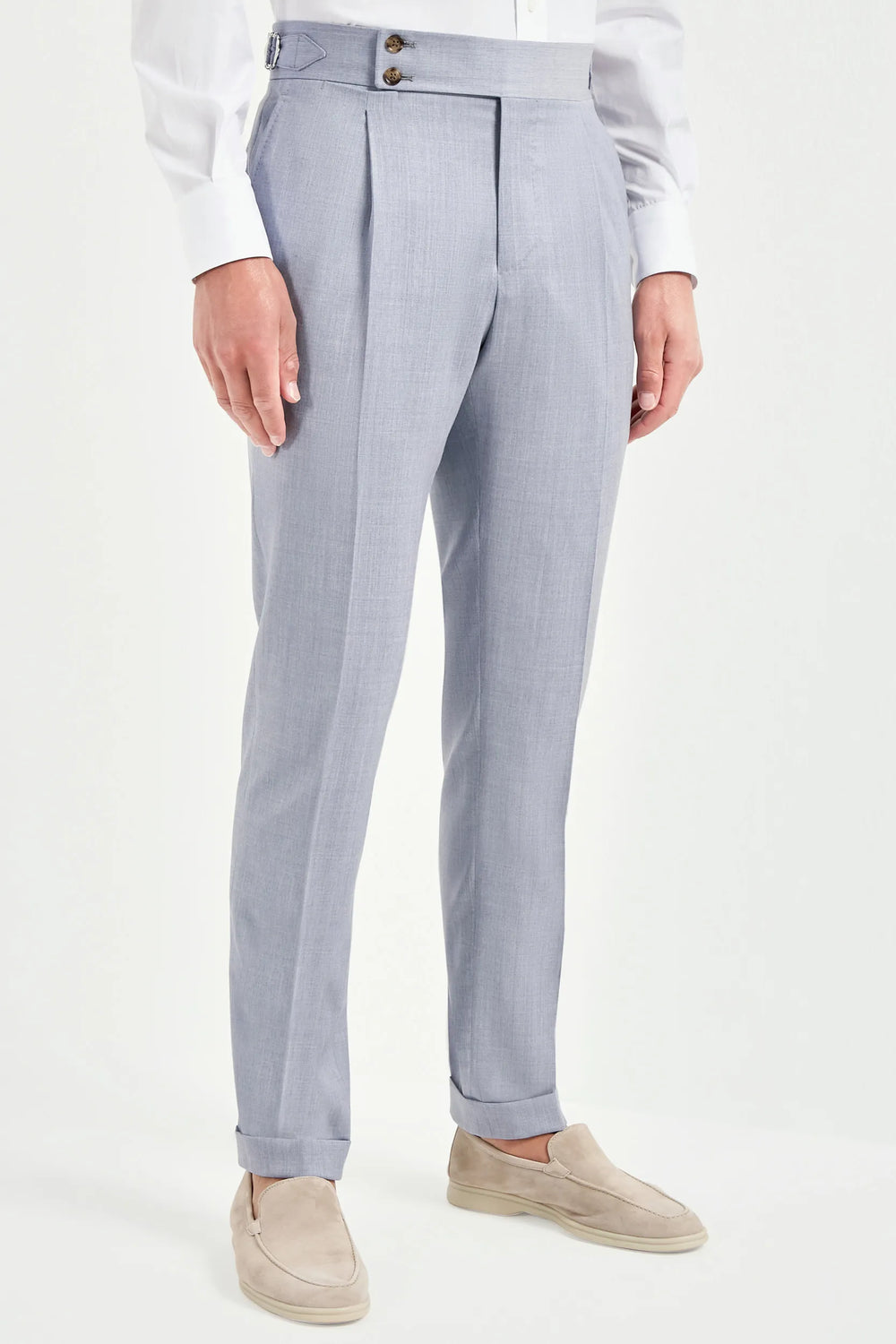 Dusty blue Soragna trousers - Made in Italy