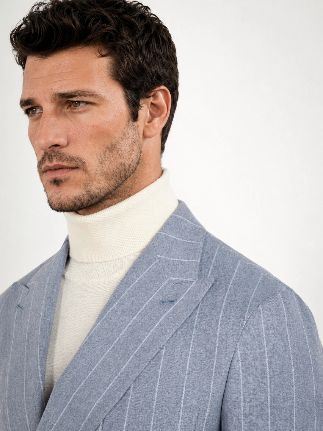 Pini Parma blue striped suit made in italy in wool 
