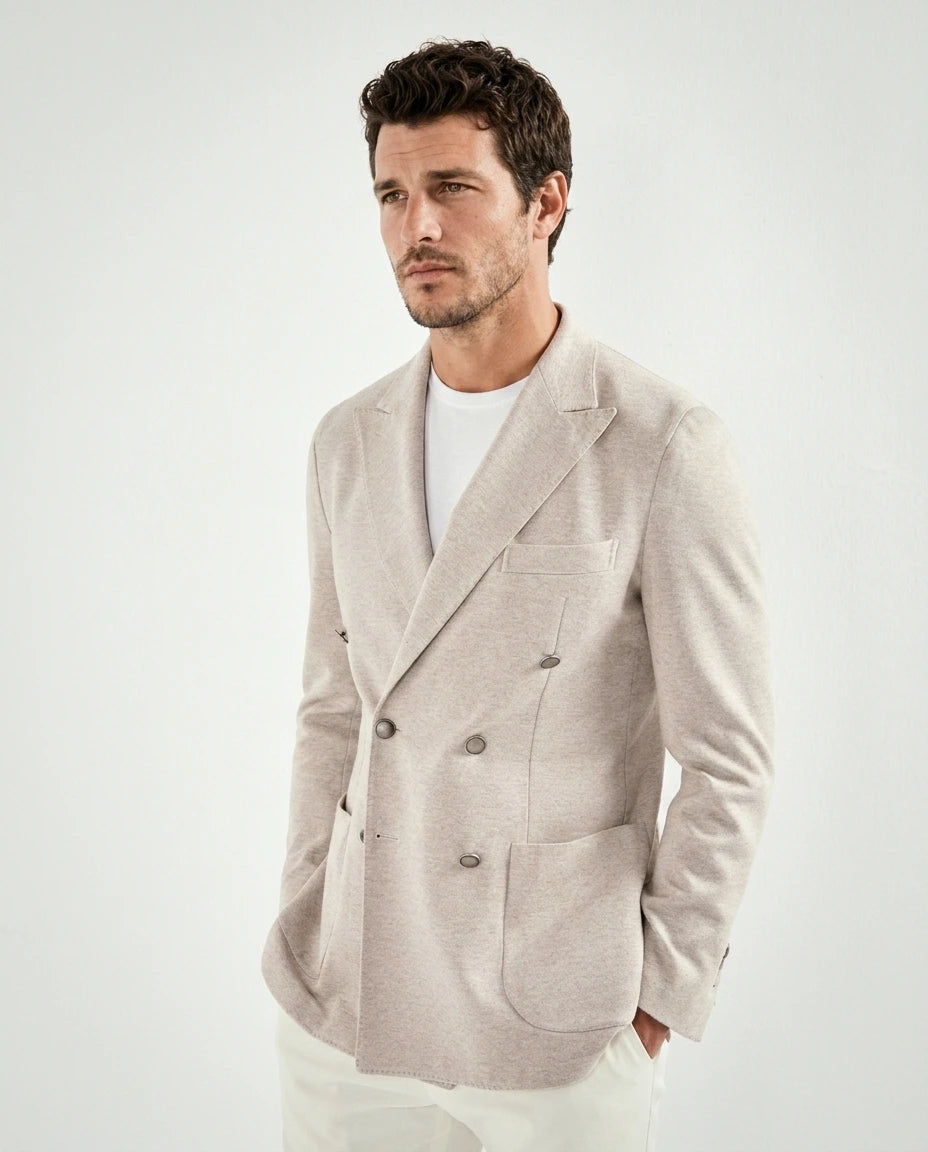 men pini parma double breasted jacket made in italy in jersey 