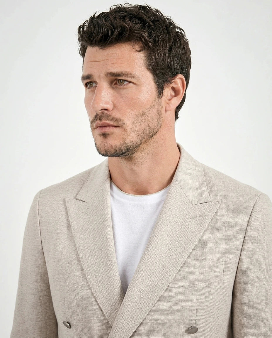 men pini parma double breasted jacket made in italy in jersey 