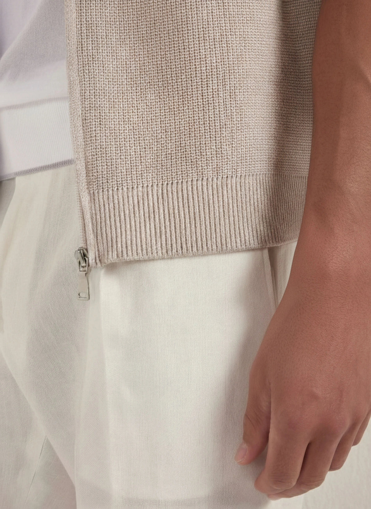 Beige knitted vest - Made in Italy