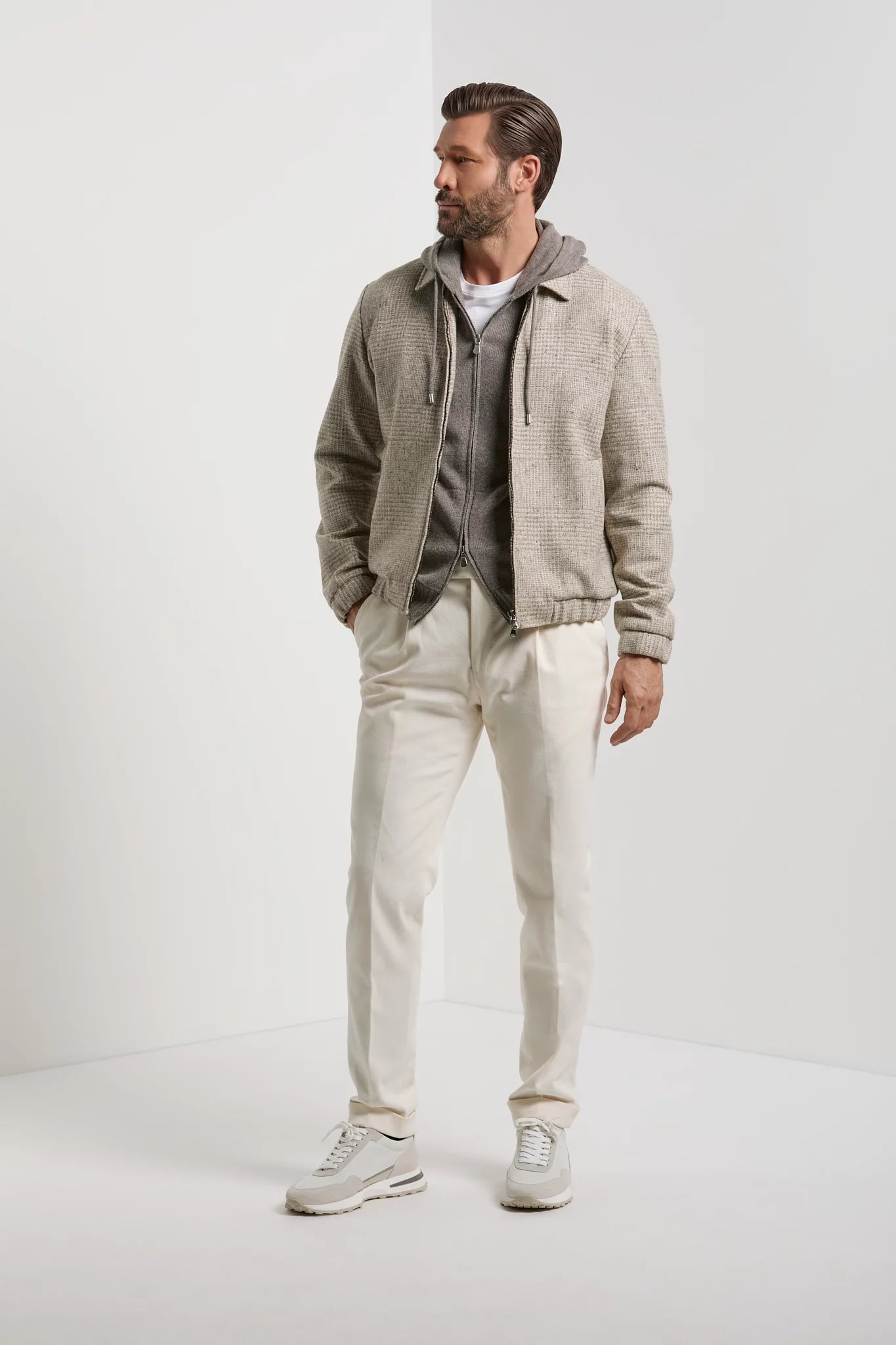 men pini parma prince of wales bomber made in italy in wool 