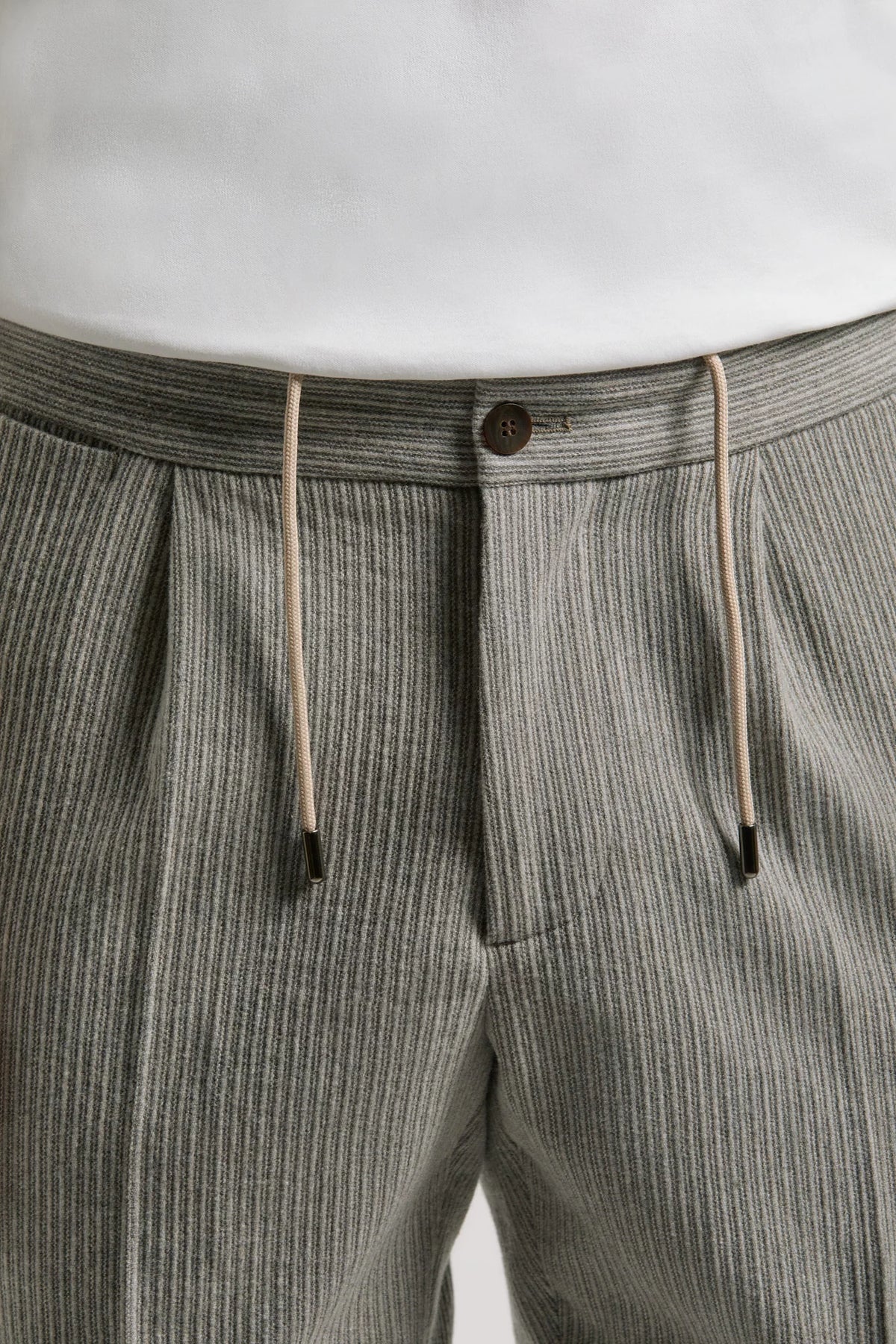 Men Pini Parma Made in Italy grey ribbed wool cashemere trousers