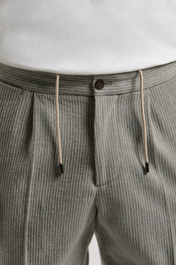 Men Pini Parma Made in Italy grey ribbed wool cashemere trousers