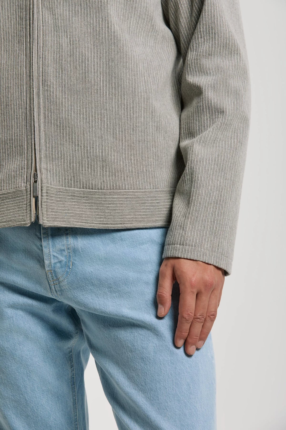 Men Pini Parma Made in Italy ribbed grey jacket winter
