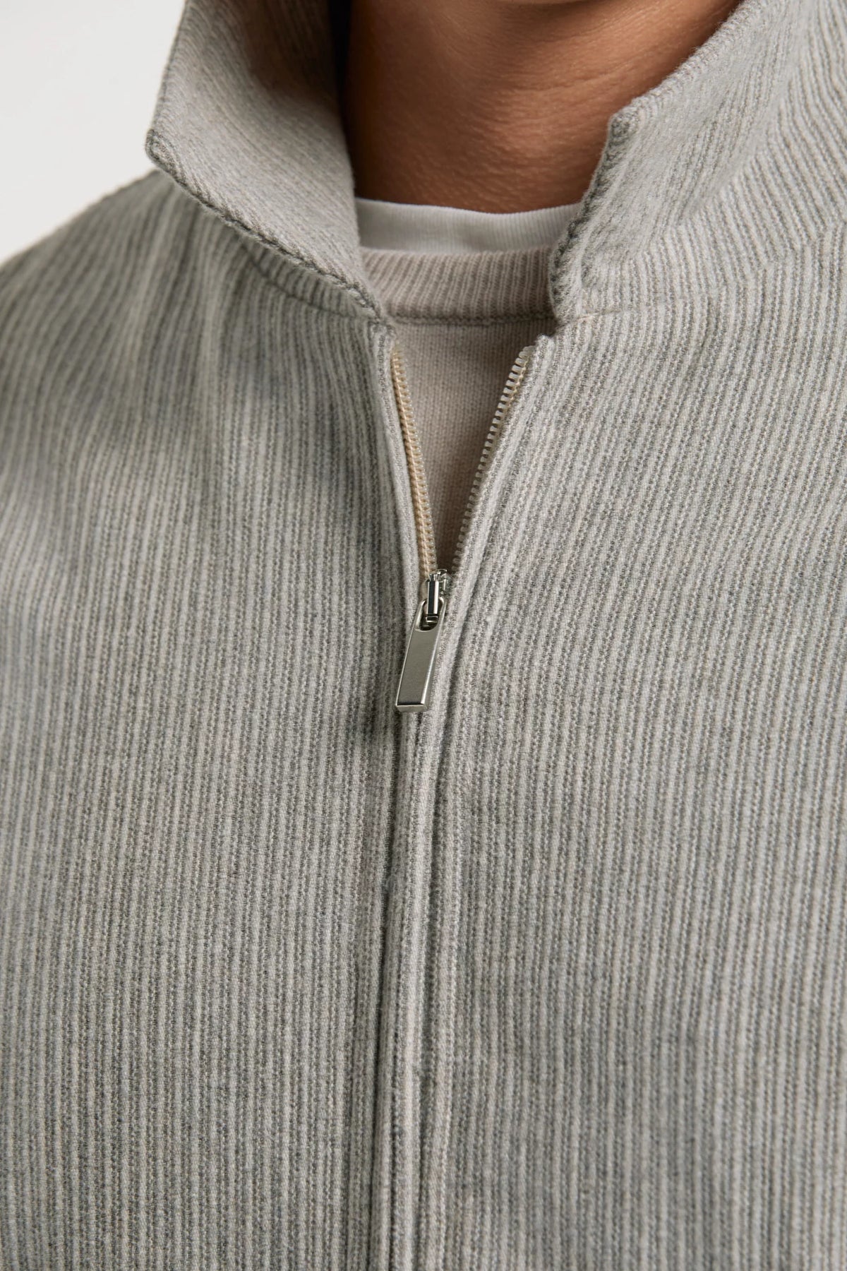 Men Pini Parma Made in Italy ribbed grey jacket winter