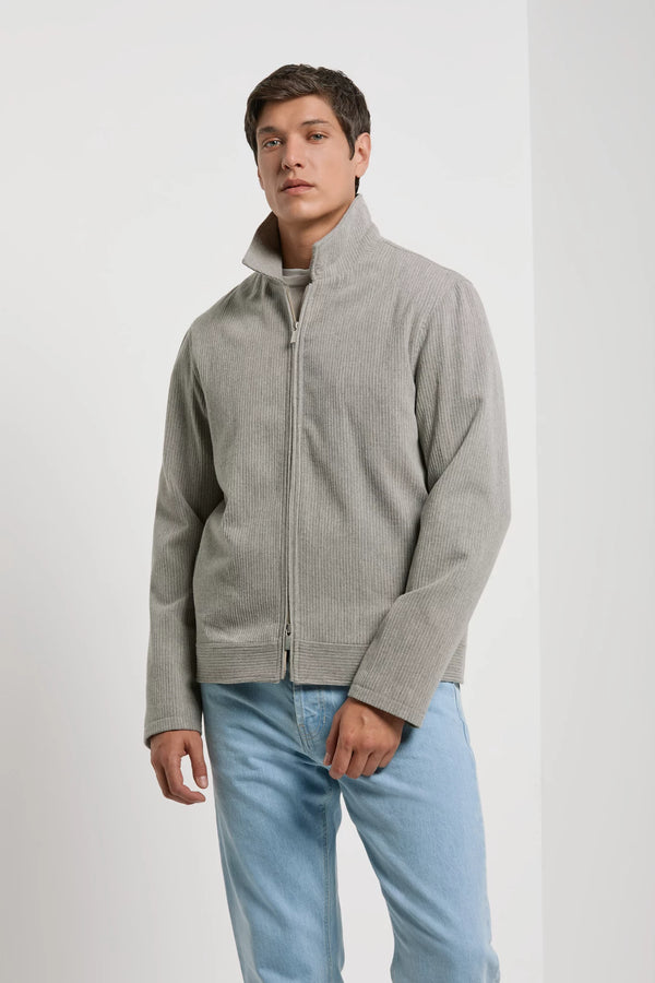 Men Pini Parma Made in Italy ribbed grey jacket winter