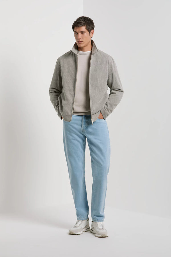 Men Pini Parma Made in Italy ribbed grey jacket winter