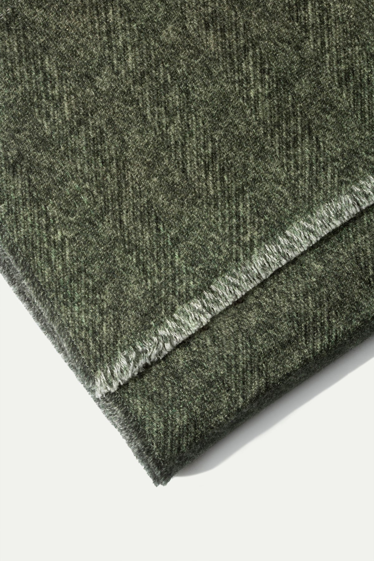 Grey and green reversible herringbone scarf Made in Italy
