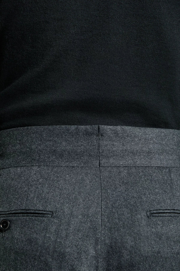 Pini Parma made in Italy men grey flannel limited edition trousers 