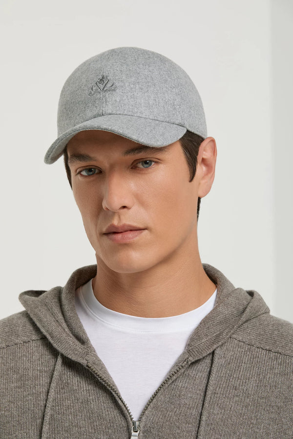 Pini Parma made in Italy grey flannel baseball cap men