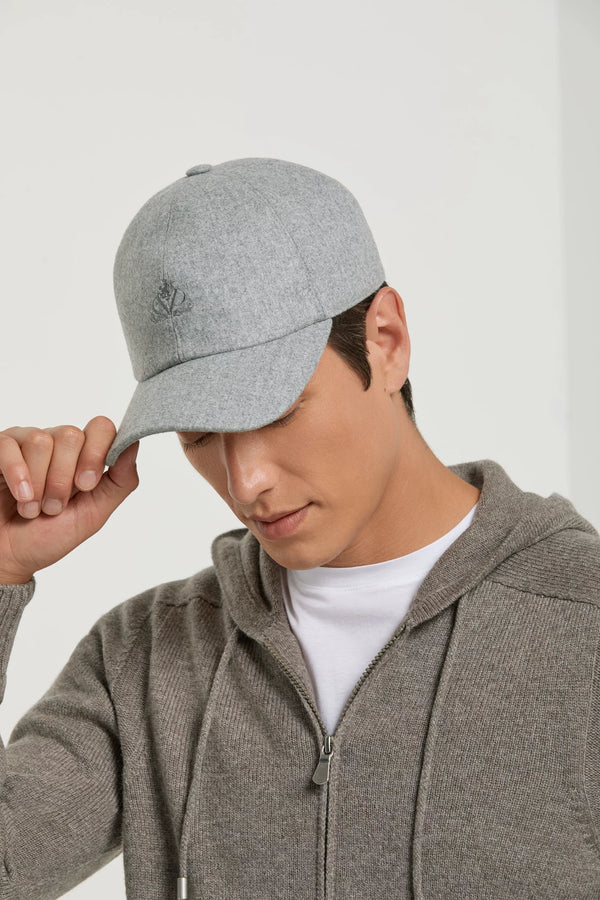 Pini Parma made in Italy grey flannel baseball cap men