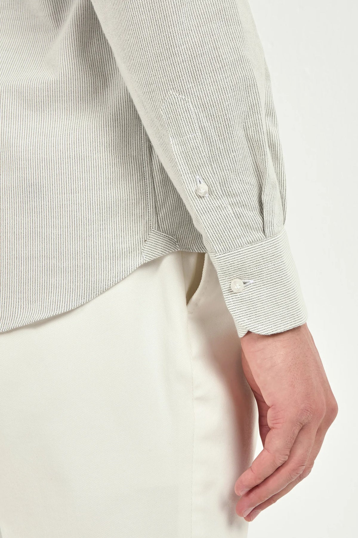 grey striped brushed cotton shirt, men striped cotton shirt, italian brushed cotton shirt, grey striped button down shirt, luxury men's striped cotton shirt, elegant men's button down shirt, refined brushed cotton shirt, tailored grey striped shirt, premium italian cotton shirt, sophisticated men's striped shirt, timeless italian button down shirt, upscale men's cotton shirt, classic grey striped shirt, italian craftsmanship button down shirt, premium men's striped shirt