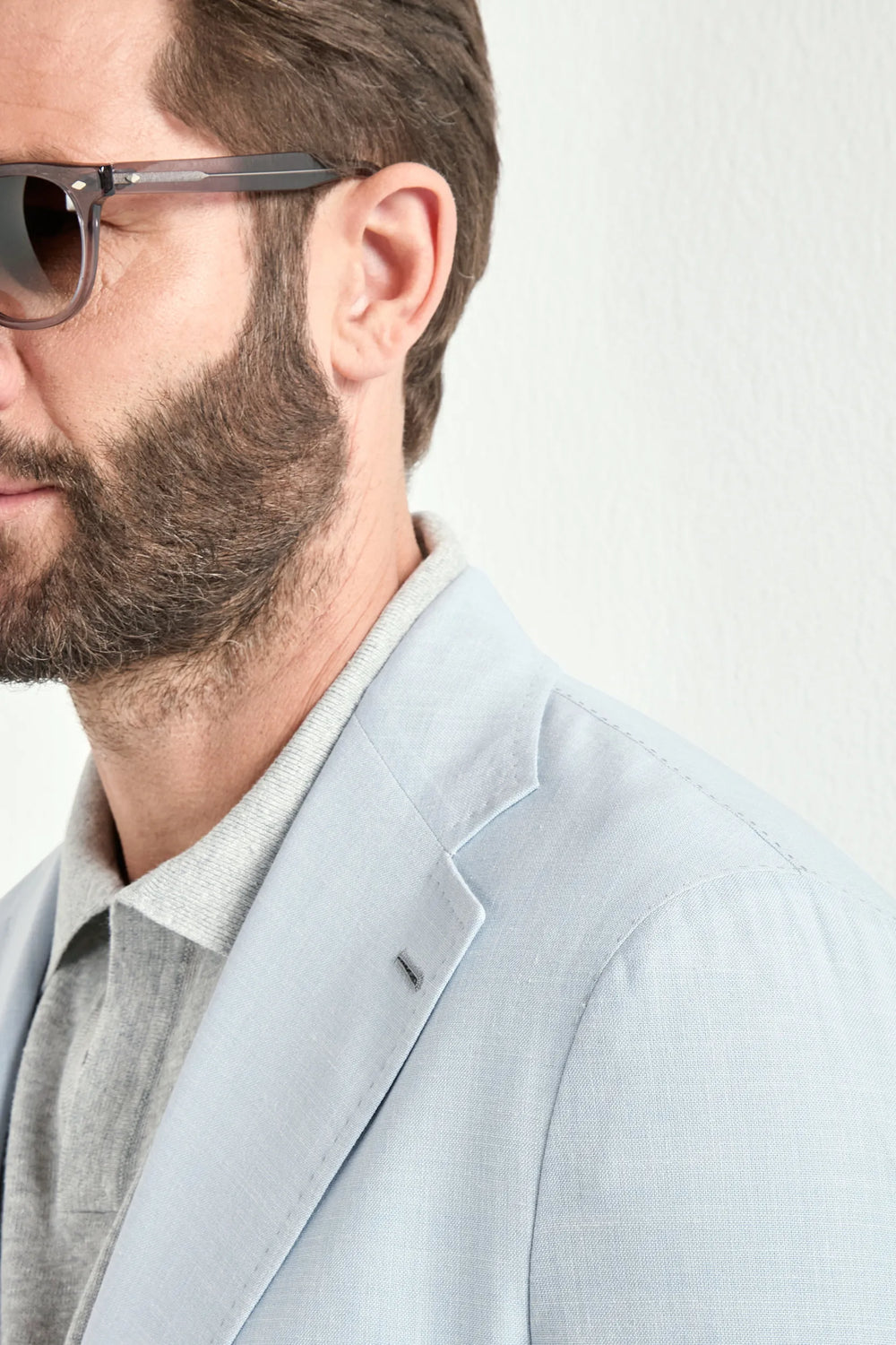 men Pini Parma light blue neapolitan jacket made in italy in a mix of wool, silk and linen