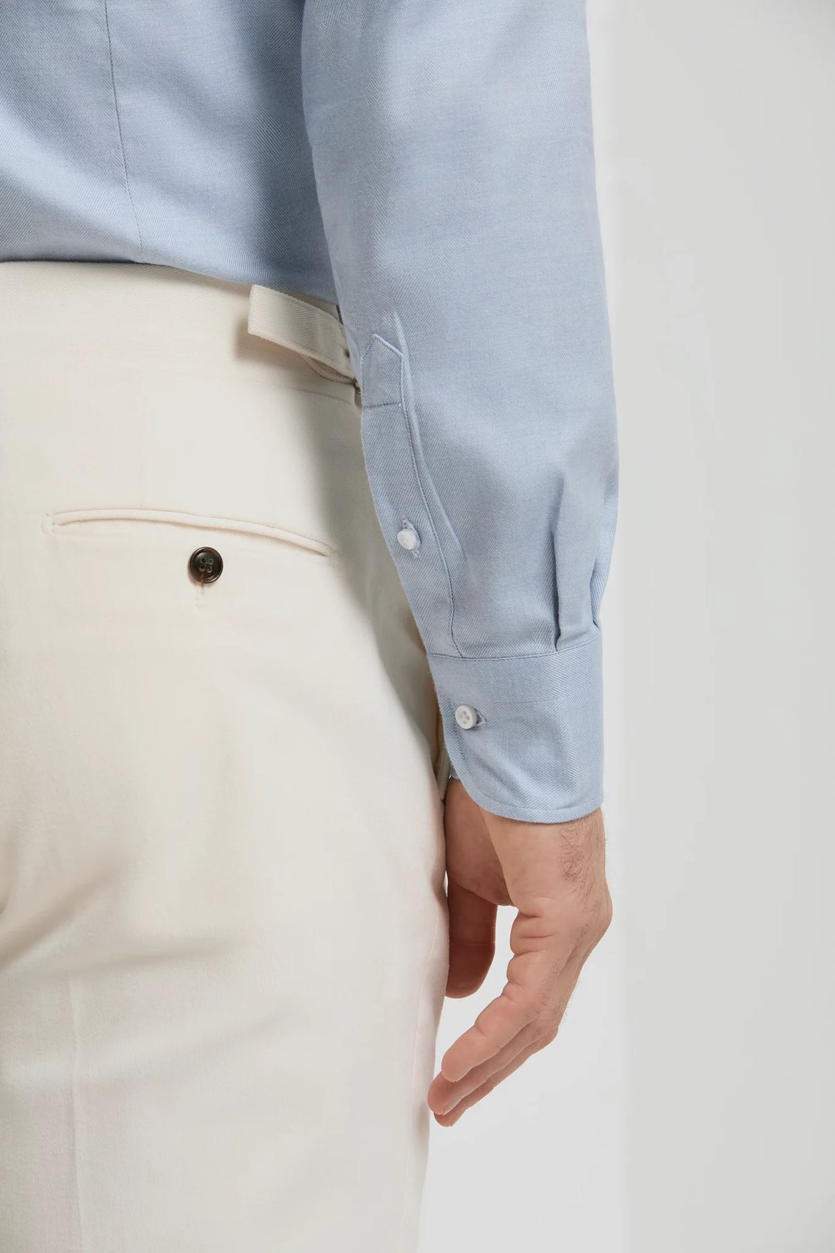 men pini parma light blue shirt made in italy in cotton and tencel 