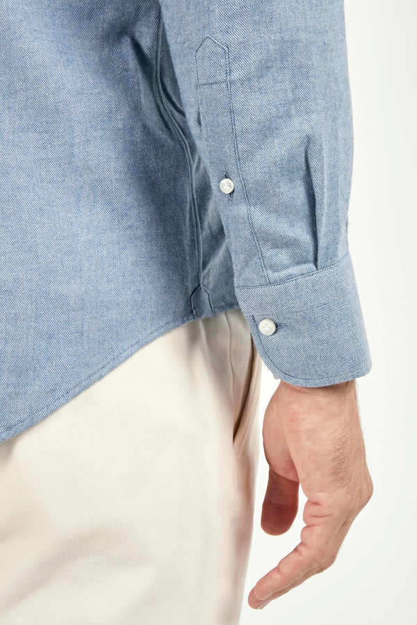 Camicia bianca in cotone spigato e Tencel™ - Made In Italy