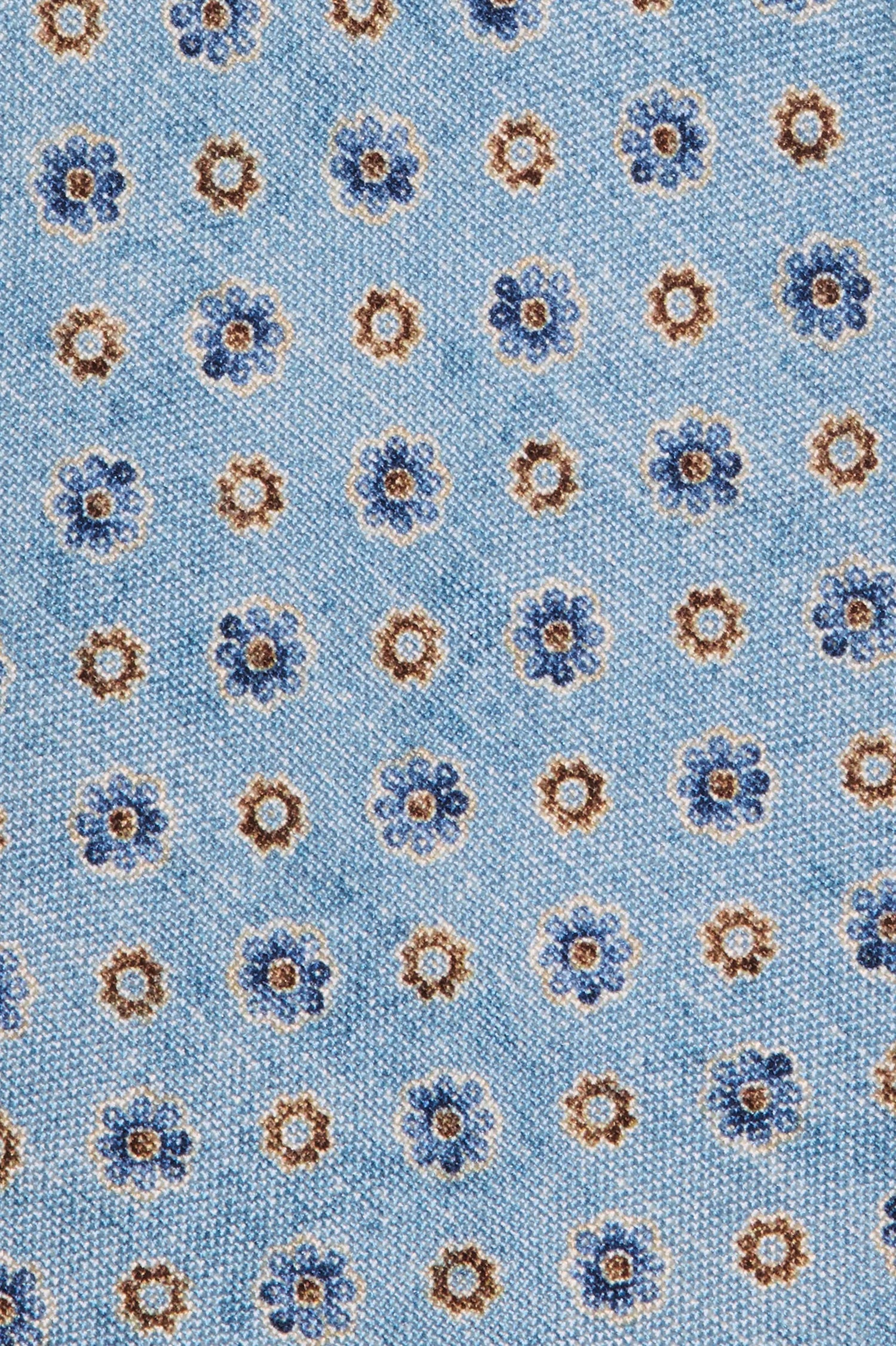 Cravate en soie fantaisie bleu clair - Made in Italy
