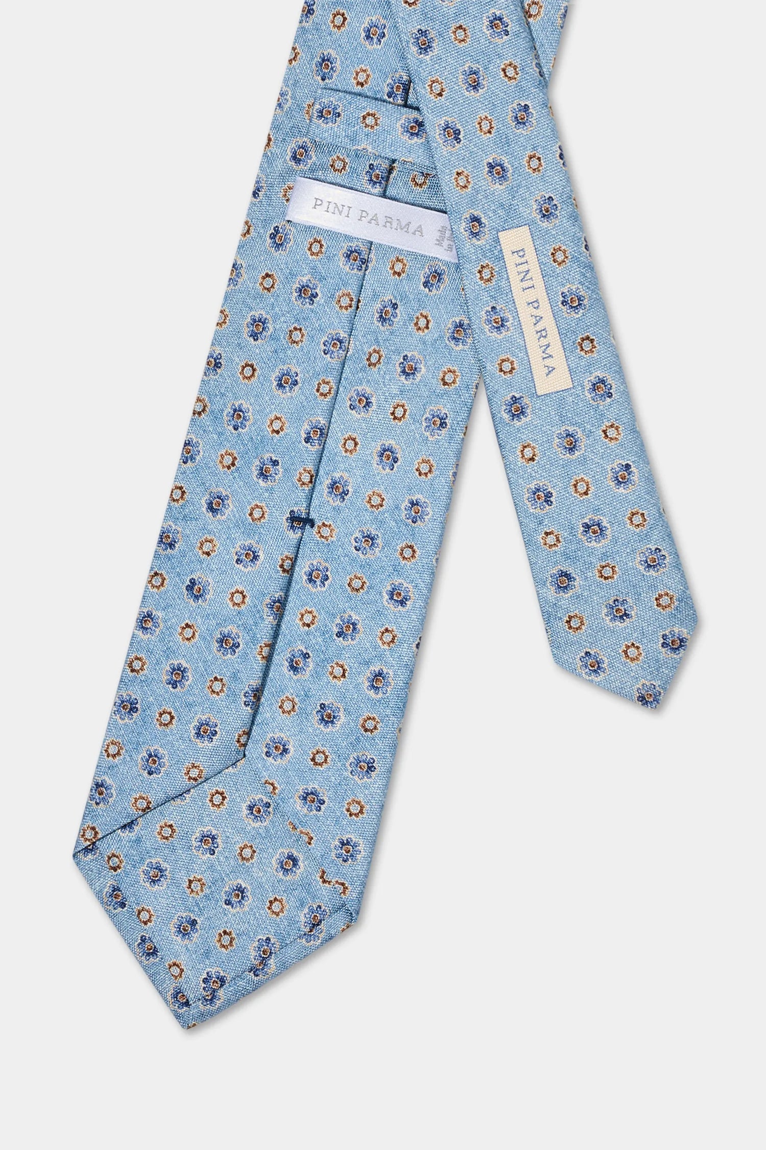 Cravate en soie fantaisie bleu clair - Made in Italy
