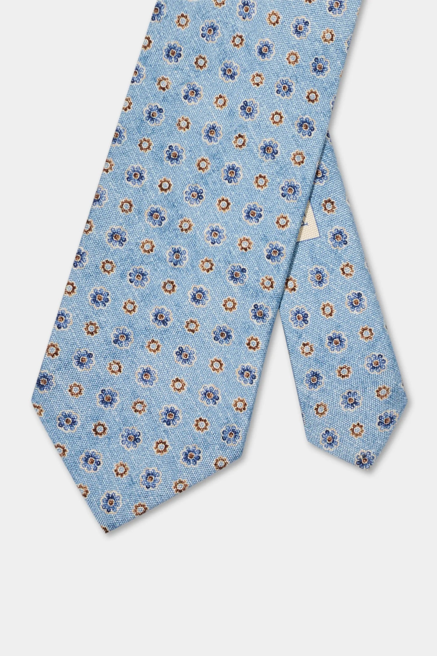 Cravate en soie fantaisie bleu clair - Made in Italy