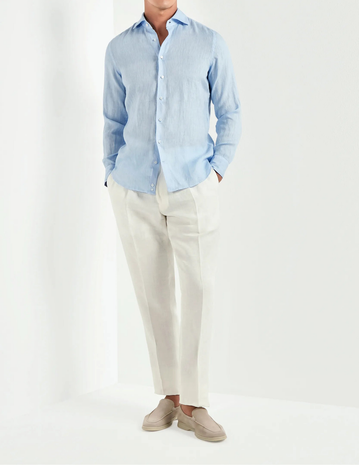 light blue linen shirt, men's blue linen shirt, italian linen shirt, garment dyed linen shirt, luxury men's shirt, elegant men's shirt, refined linen shirt, tailored blue shirt, premium italian shirt, sophisticated men's summer shirt, timeless italian shirt, upscale men's linen shirt, classic light blue linen shirt, italian craftsmanship shirt, premium men's linen shirt, refined italian linen shirt