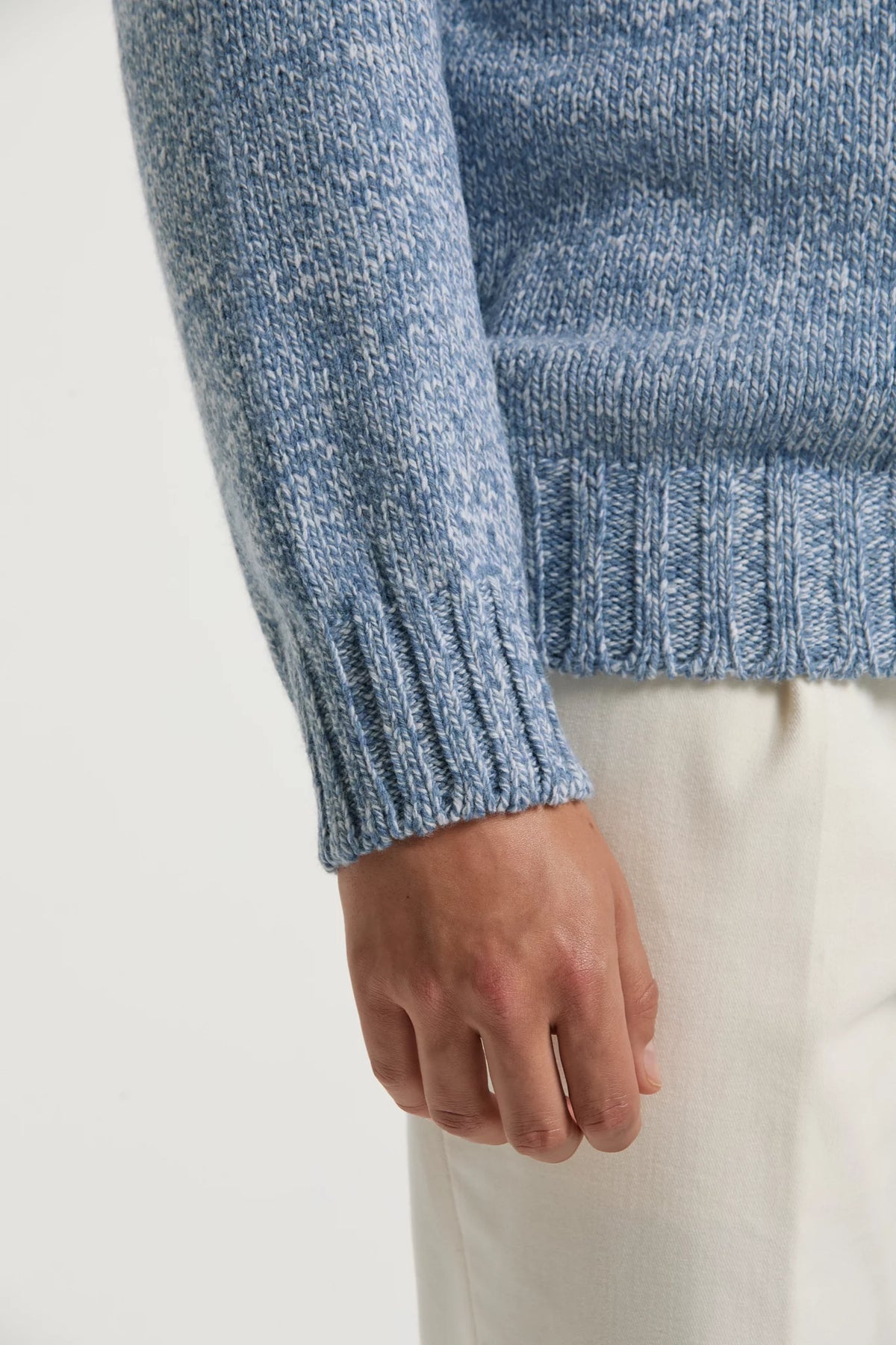 men pini parma light blue half zip sweater made in italy by gran sasso 