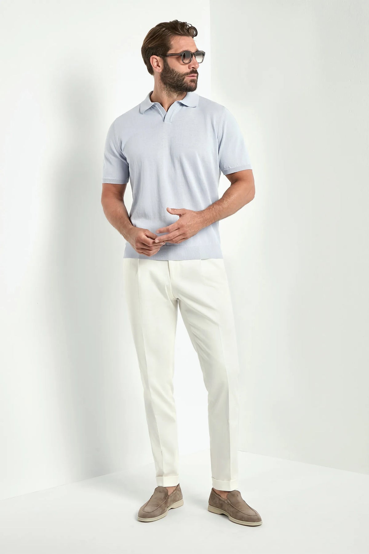 Polo bleu clair - Made in Italy