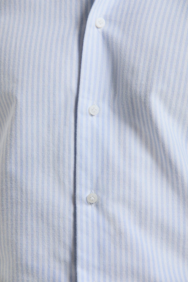 Camicia button down azzurra a righe - Made In Italy