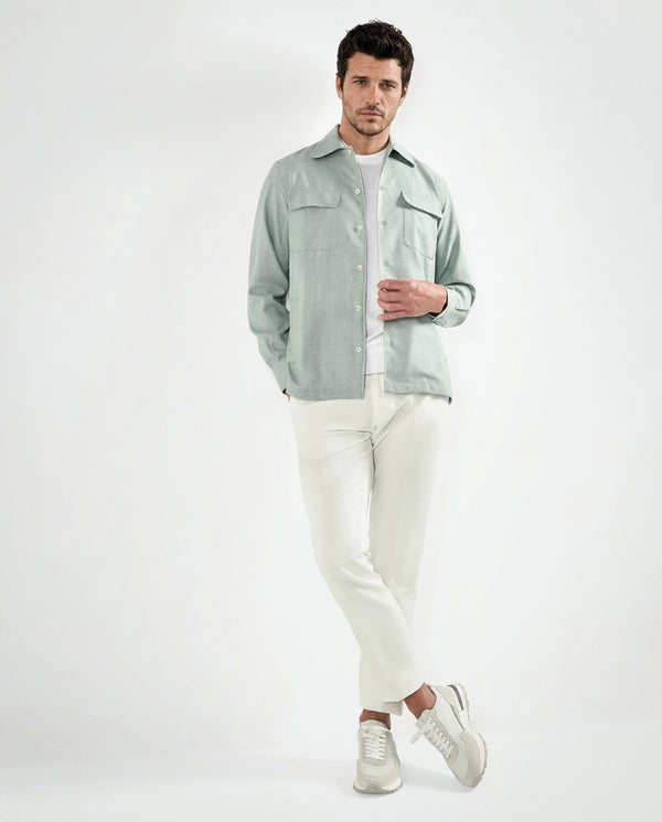 Light green overshirt - Made in Italy