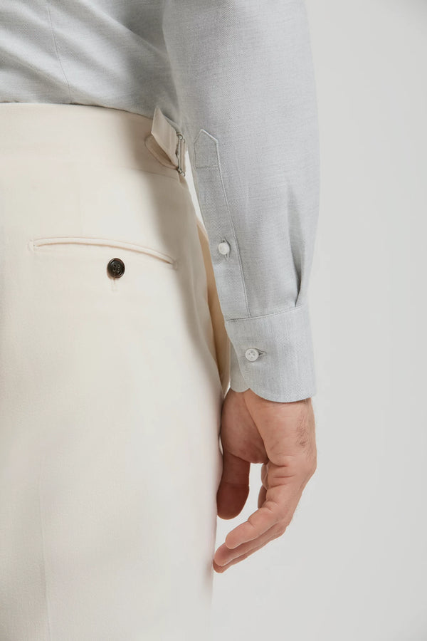 Men Pini Parma Made in Italy Light grey cotton and tencel shirt