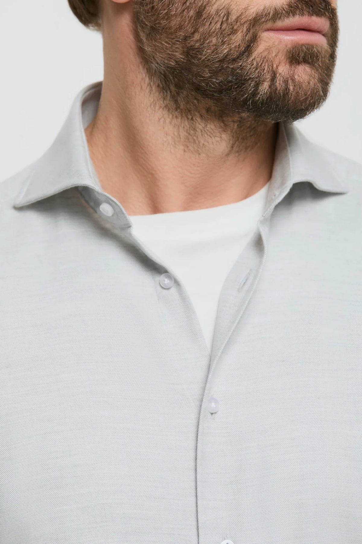 Men Pini Parma Made in Italy Light grey cotton and tencel shirt