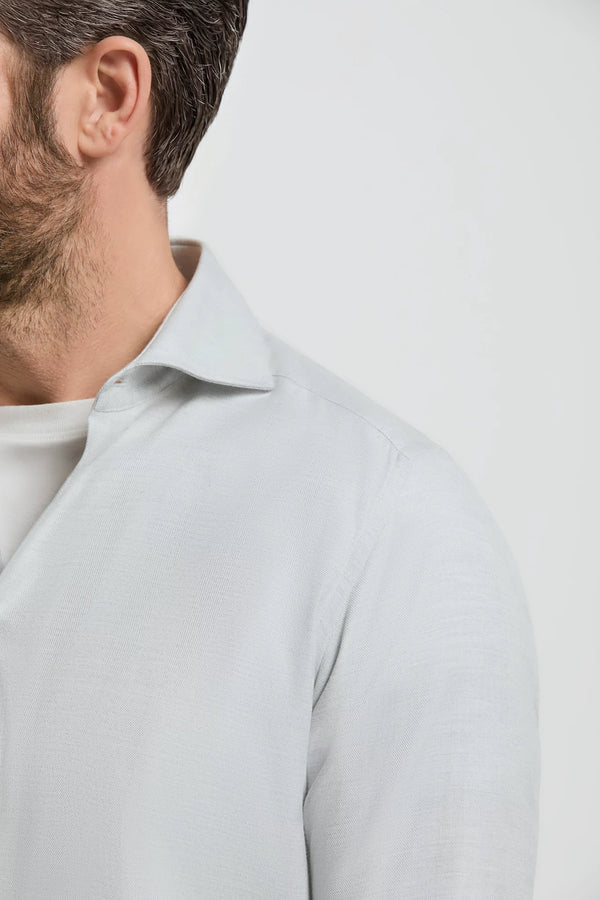 Men Pini Parma Made in Italy Light grey cotton and tencel shirt