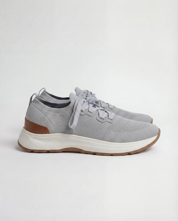 Men Pini Parma light grey knitted sneakers made in Italy by Gran Sasso