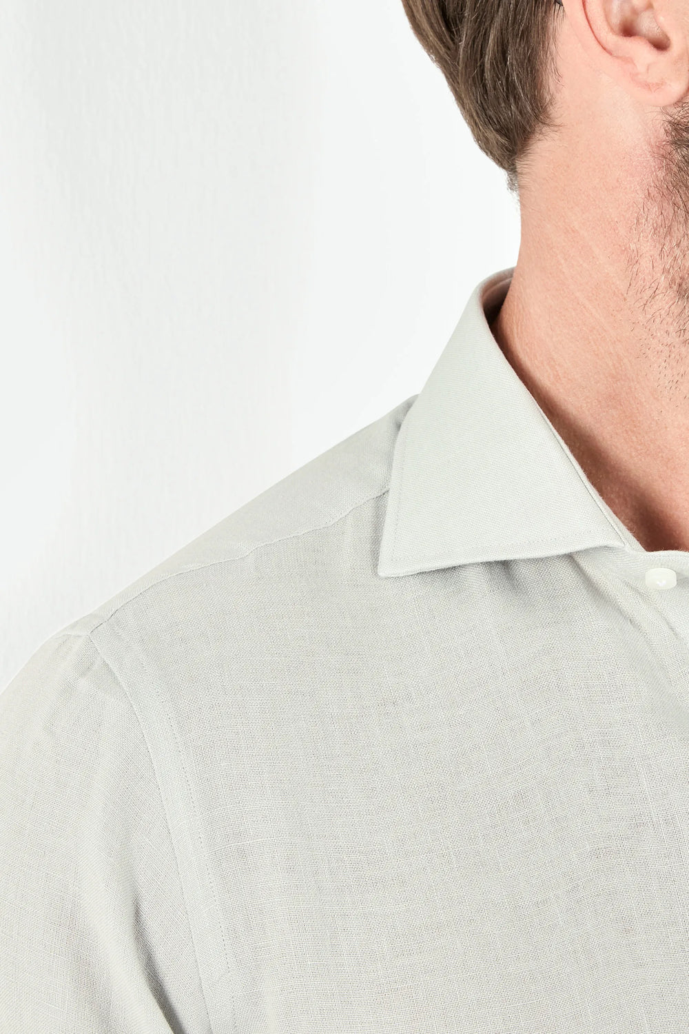 light grey linen shirt, men's grey linen shirt, italian linen shirt, light grey summer shirt, luxury men's shirt, elegant men's shirt, refined linen shirt, tailored grey shirt, premium italian shirt, sophisticated men's summer shirt, timeless italian shirt, upscale men's linen shirt, classic grey linen shirt, italian craftsmanship shirt, premium men's linen shirt, refined italian linen shirt