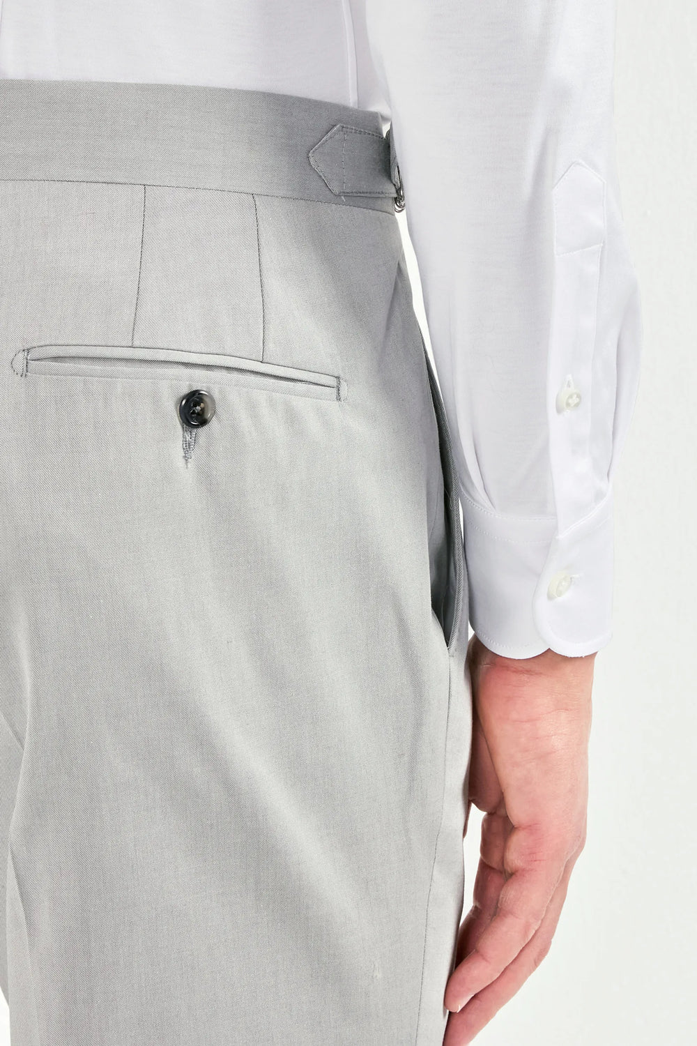 Men Pini Parma light grey trousers made in Italy in wool and cotton 