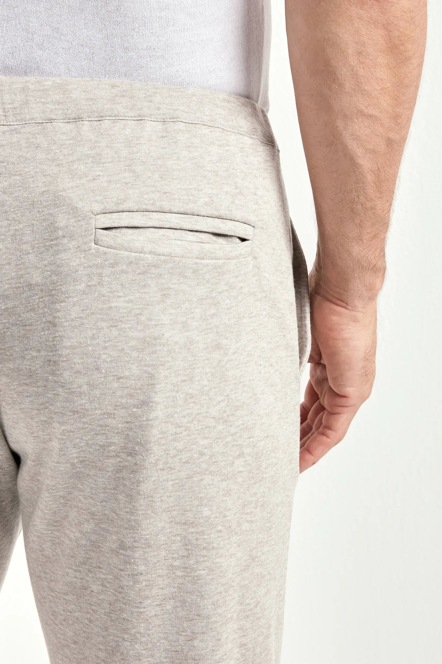 Pantalon de jogging en jersey taupe clair - Made in Italy