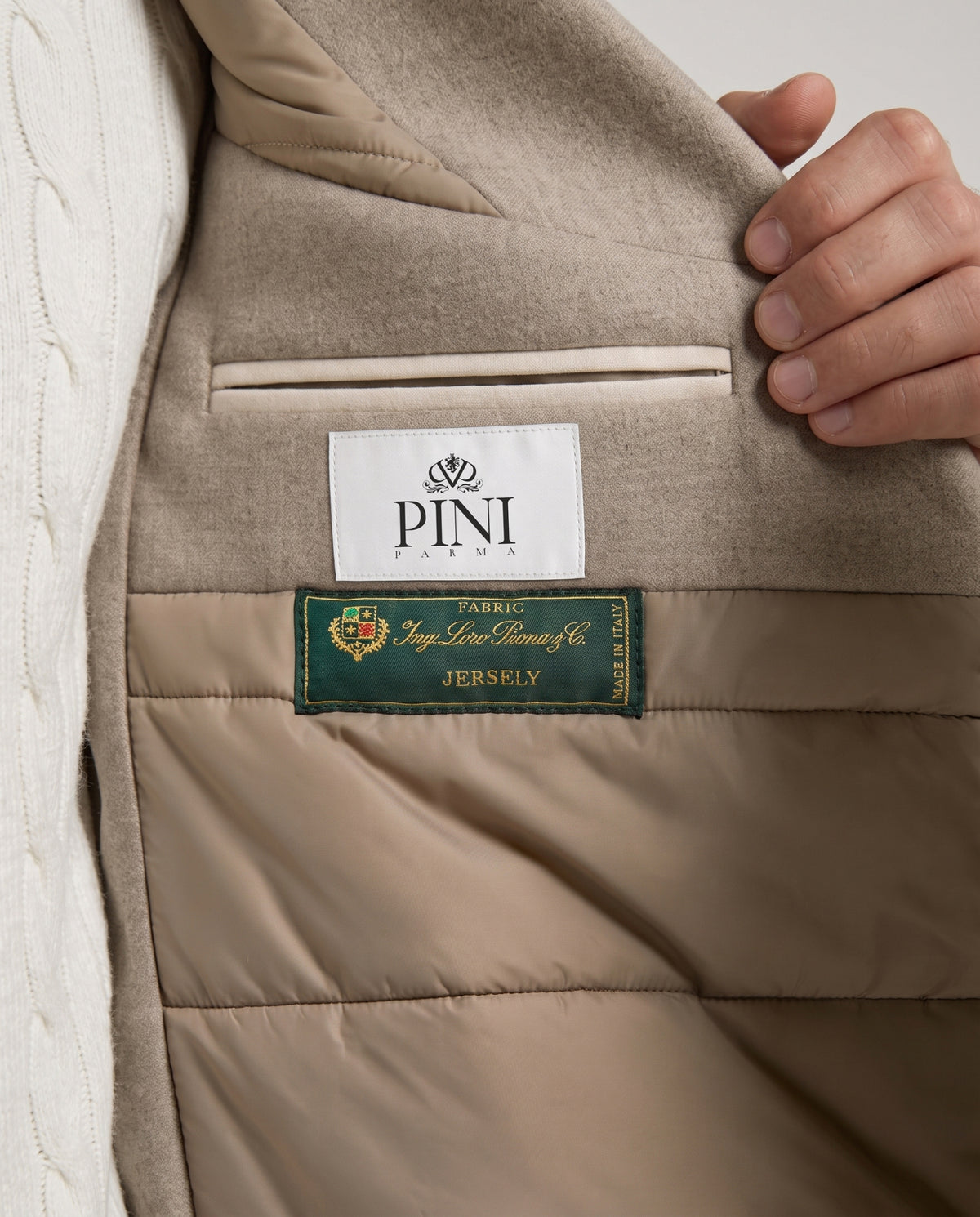 Beige hooded bomber - Made in Italy