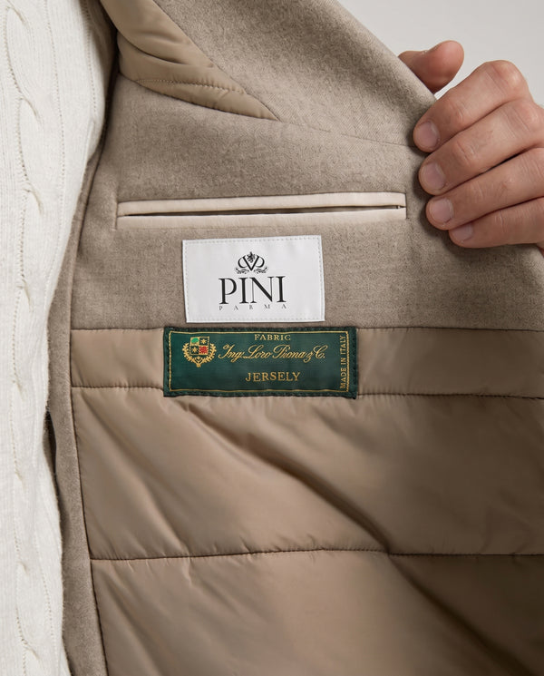 Beige hooded bomber - Made in Italy