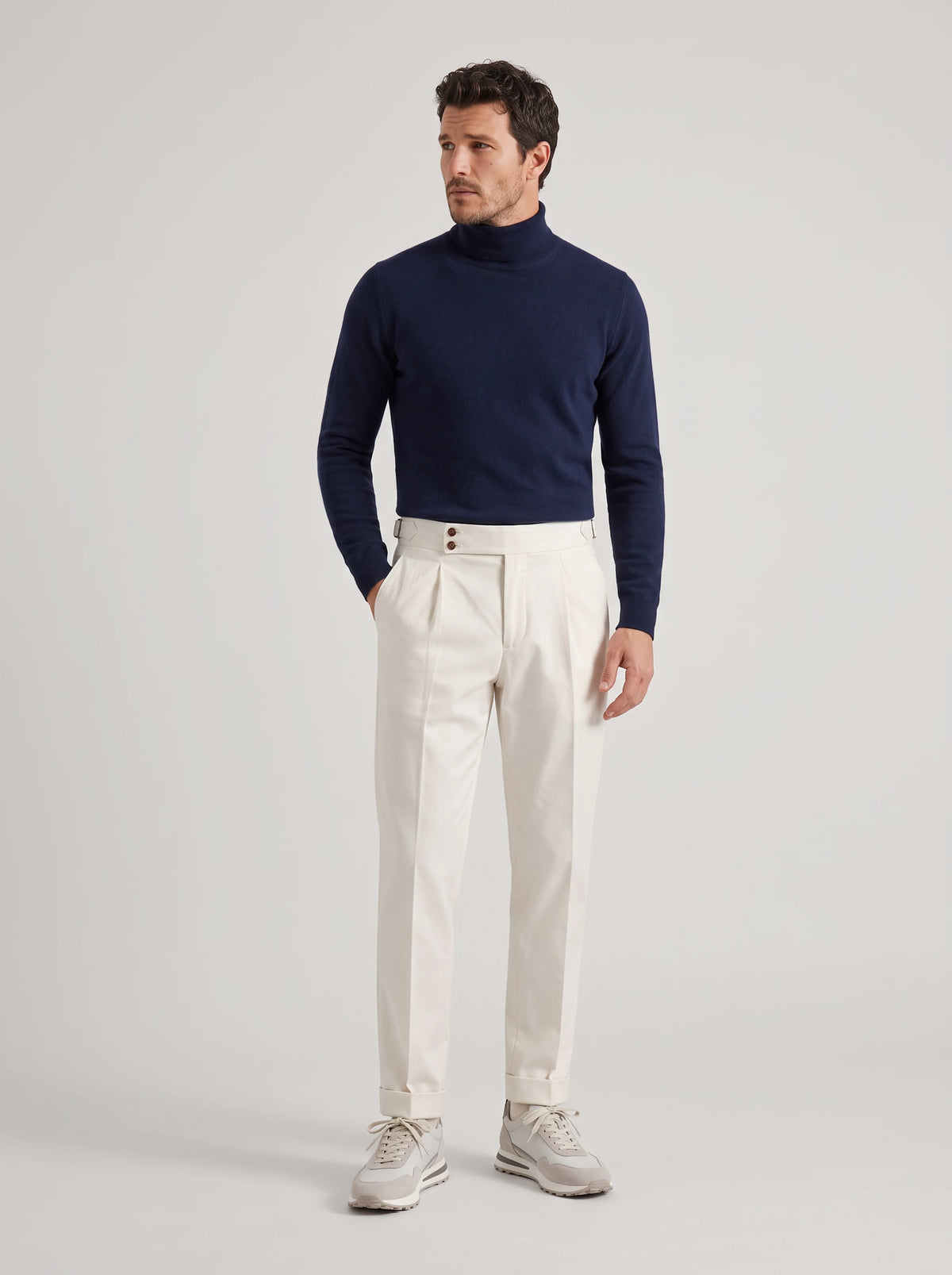Navy cashmere turtleneck