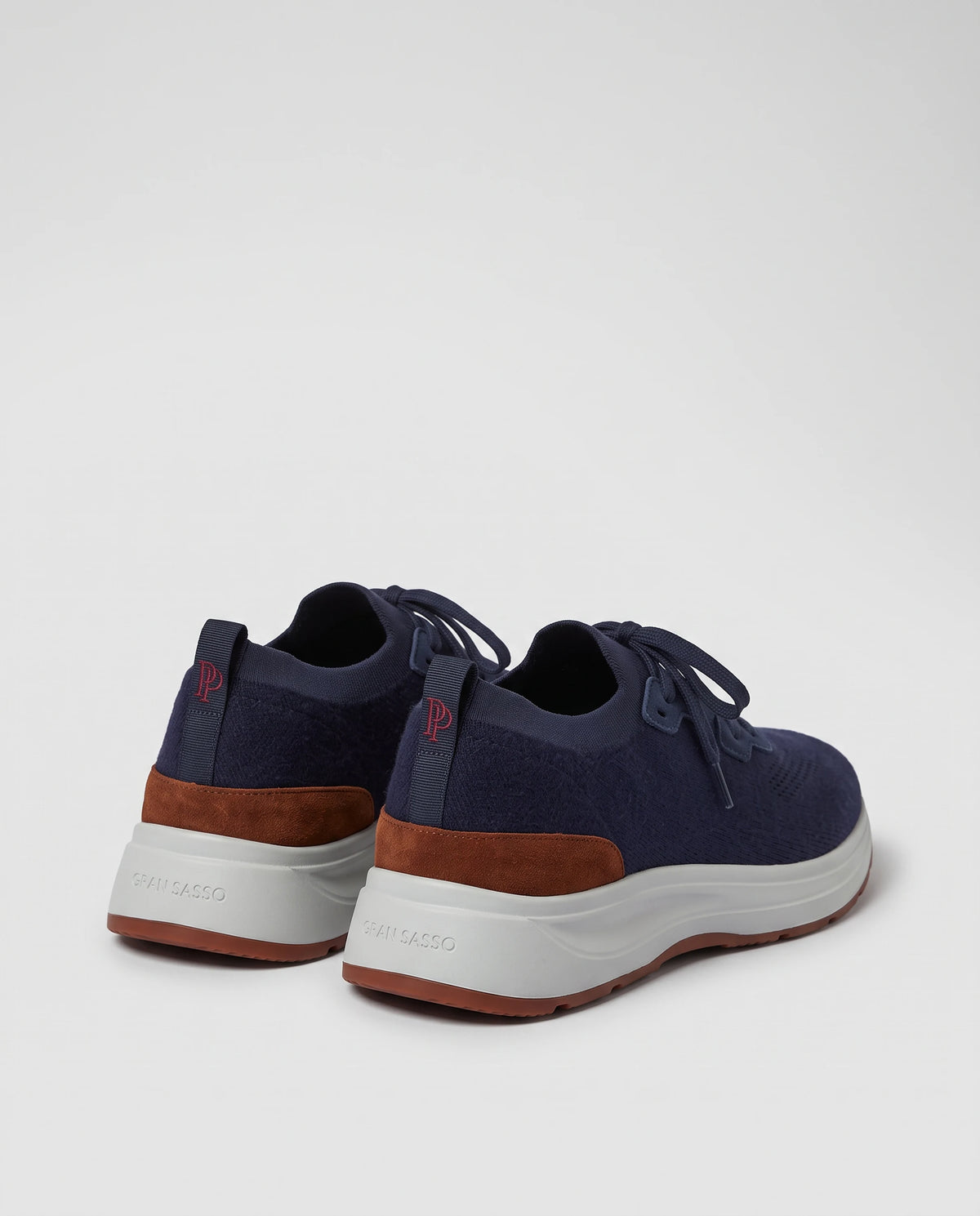 Navy blue knitted sneakers - Made In Italy