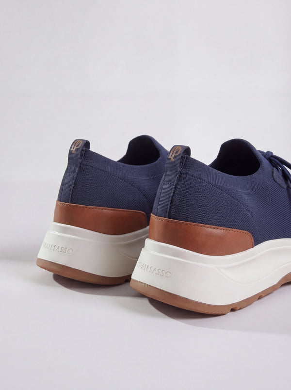 Men Pini Parma bue knitted sneakers made in Italy by Gran Sasso