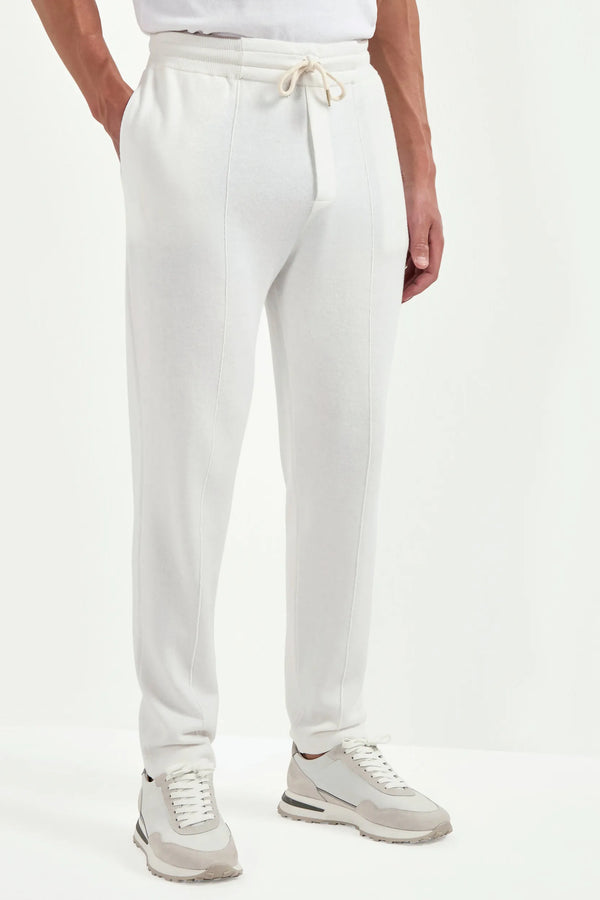 off white jogger pants, men's cashmere joggers, italian cashmere pants, off white knit joggers, luxury men's pants, elegant men's joggers, refined cashmere joggers, tailored off white joggers, premium italian pants, sophisticated men's knit pants, timeless italian joggers, upscale men's cashmere pants, classic off white joggers, italian craftsmanship joggers, premium men's cashmere blend pants, refined italian joggers
