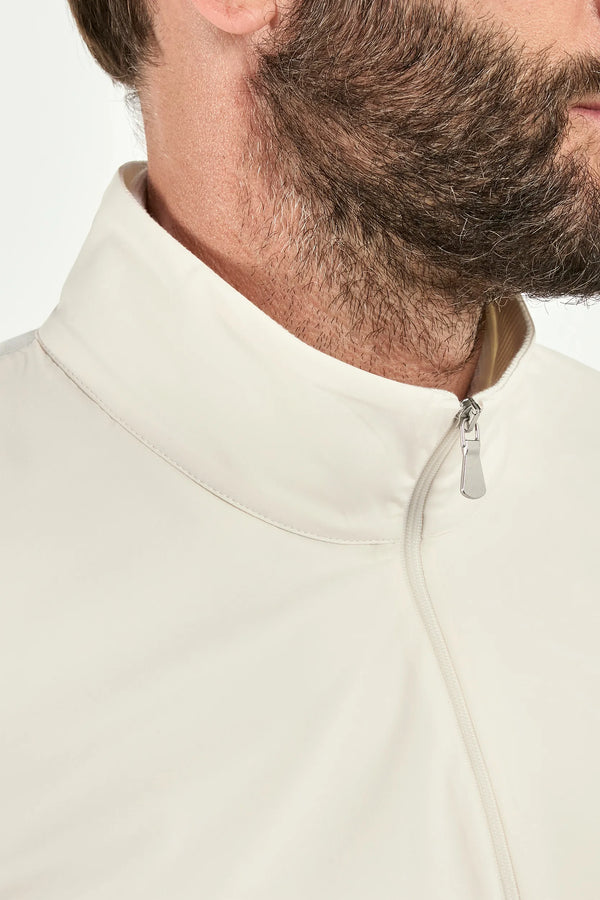 Men Pini Parma off-white bomber jacket made in italy in nylon and cotton 