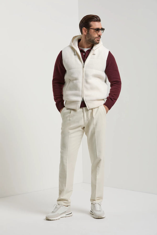 Pini Parma made in italy men off white knitted vest