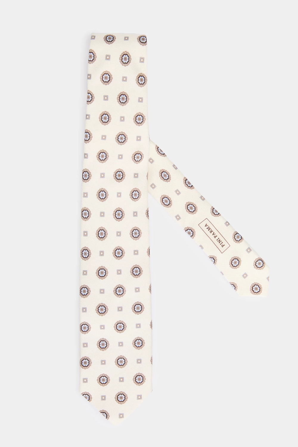 men pini parma off white tie made in italy with flower pattern 