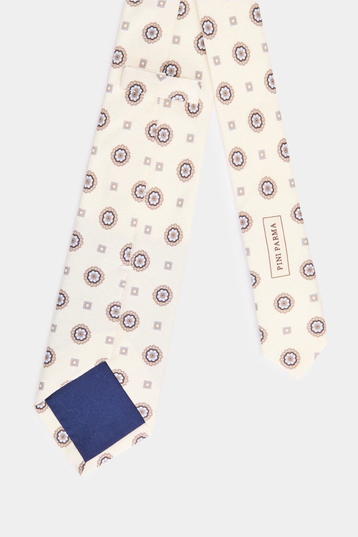 men pini parma off white tie made in italy with flower pattern 