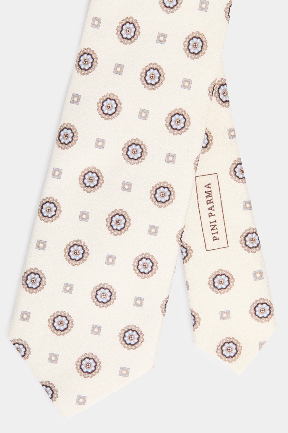 men pini parma off white tie made in italy with flower pattern 
