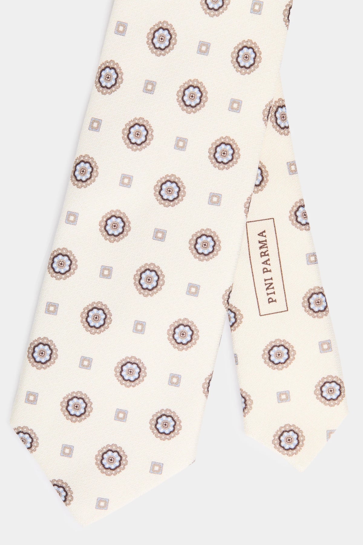 men pini parma off white tie made in italy with flower pattern 