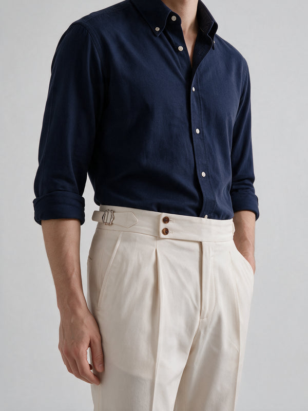 Off-white cotton Soragna trousers - Made in Italy