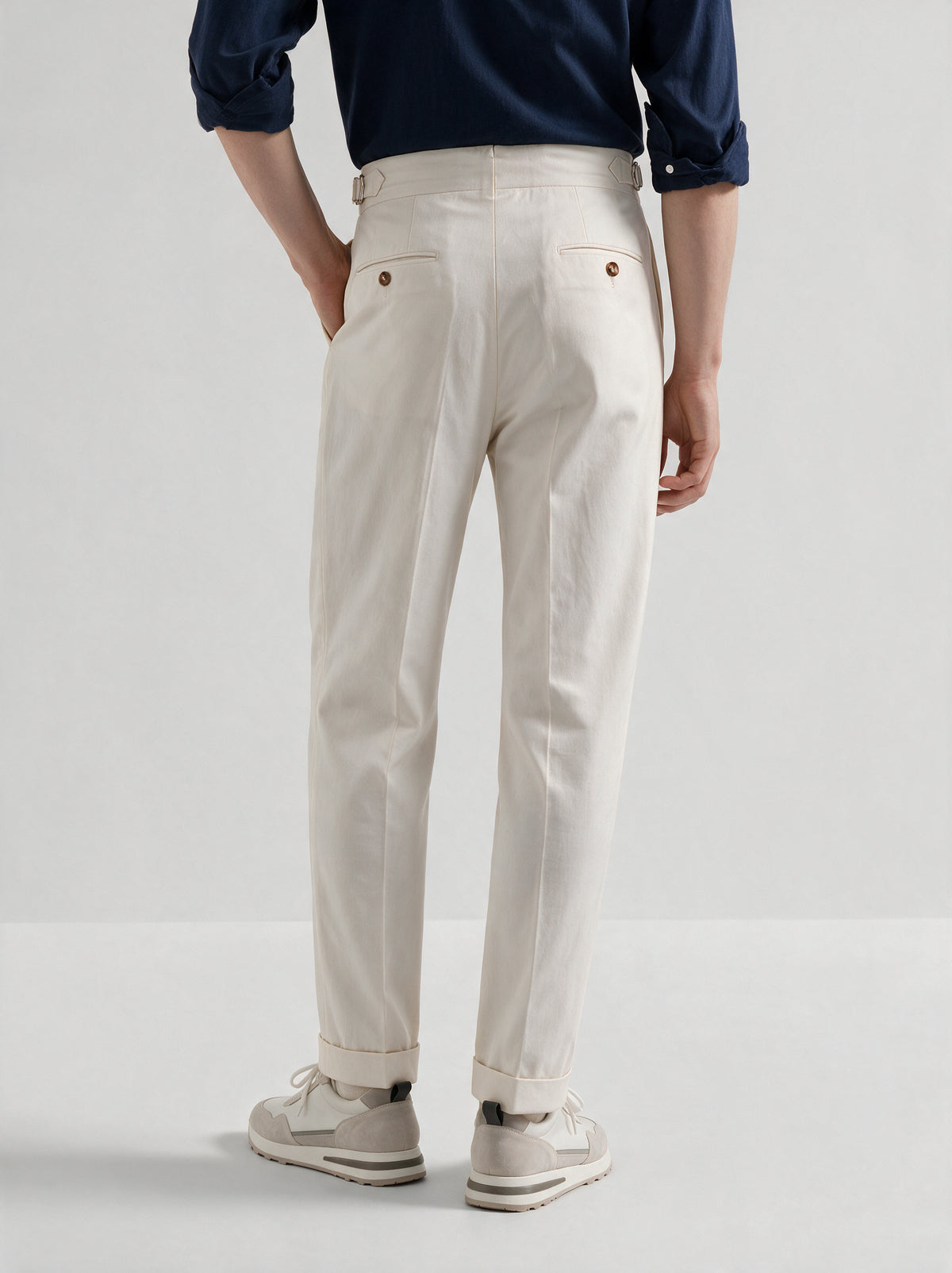 Pantalon Soragna en coton Blanc cassé - Made in Italy