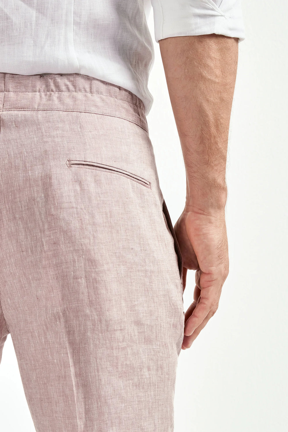Men Pini Parma pink relaxed shorts made in italy in 100% linen 